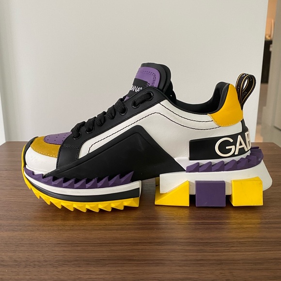 DOLCE & GABBANA Super Queen Multicolor Leather Sneakers - Picture 6 of 13